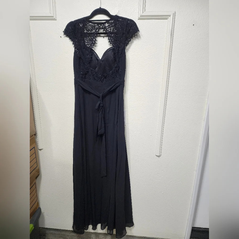 Lulus Momentous Moments Black Lace Backless Maxi Dress XL Wedding Party Guest - Picture 9 of 11
